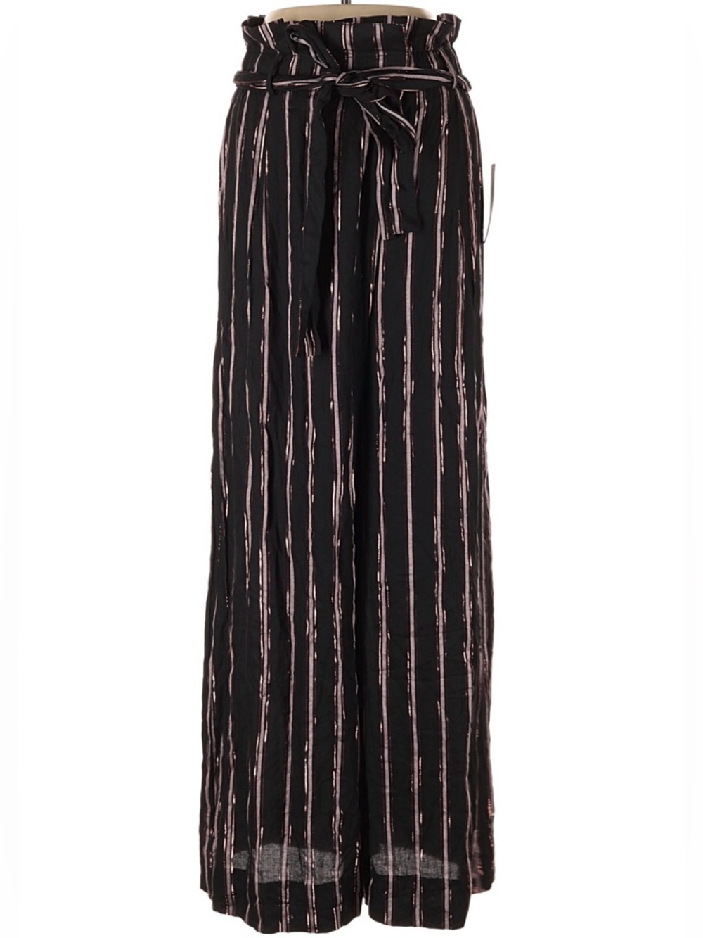 NWT Rachel Roy metallic stripe paper bag waist pants